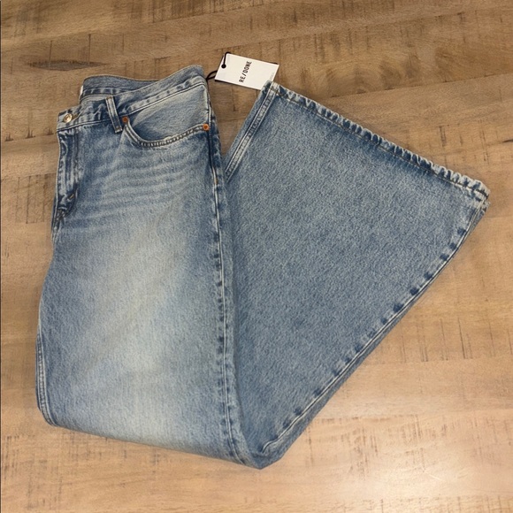Re/Done Baggy Flare Low-Rise Denim Jeans Oaji Indigo Size 31 NWT NEW $345 - Picture 3 of 9